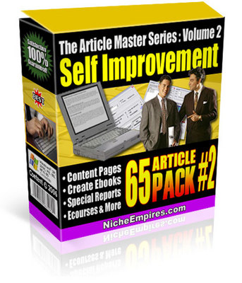 Product picture *new* 65 Self Improvement Private Label Articles with PLR
